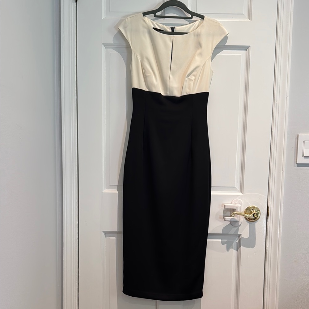 Ted Baker Cream Sheath Dress with Cutout at Chest